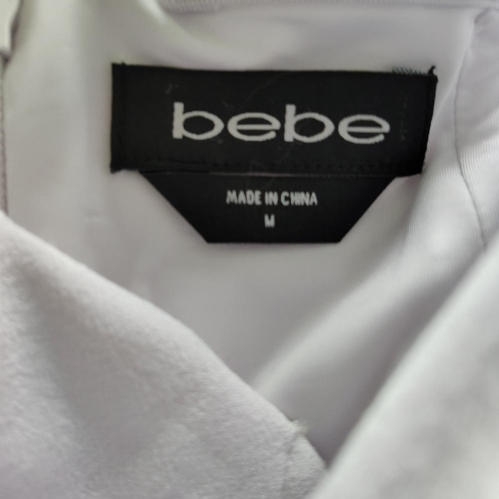 Bebe Strapless White Peplum Romper M - Picture 4 of 7